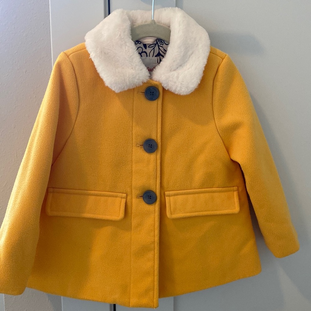 Cat & Jack pea coat with faux fur collar